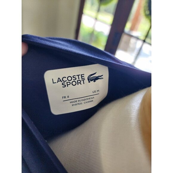 Lacoste Sport Super Slim Fit Quarter Zip Moisture Wicking Shirt Navy Blue M - Picture 10 of 12